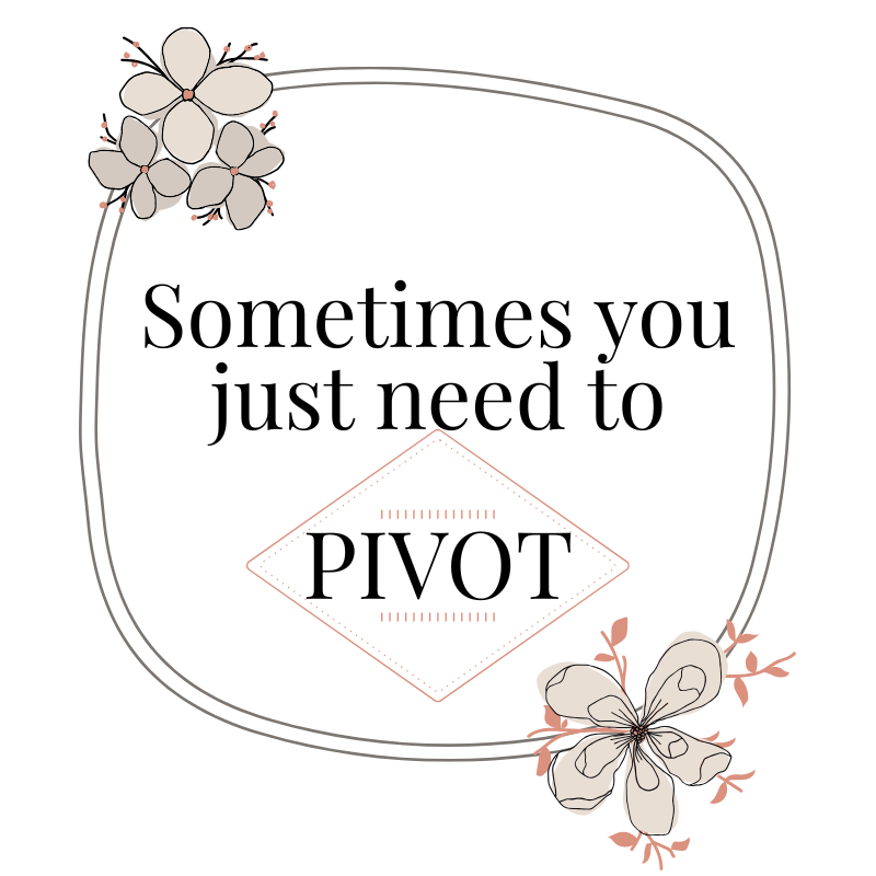 Title: Sometimes you just need to PIVOT with circle frame and decorative flower images